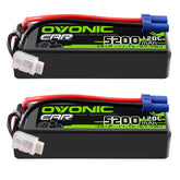 2 × OVONIC 3S Lipo Battery 5200mAh 120C 11.1V RC Lipo Battery with EC5 Plug